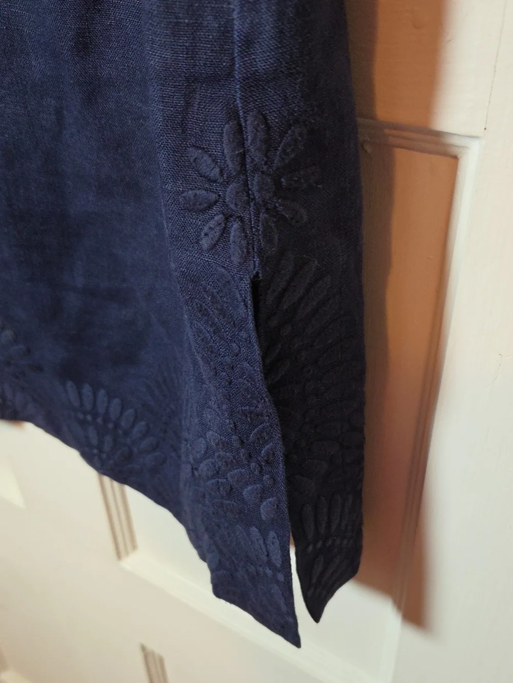 Tory Burch Linen Tory Tunic In Tonal Navy Size 6